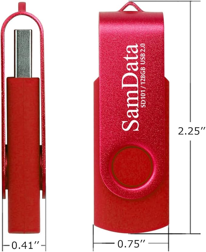128GB USB Flash Drives 1 Pack 128GB Thumb Drives Memory Stick Jump Drive with LED Light for Storage and Backup (1 Pack Red)