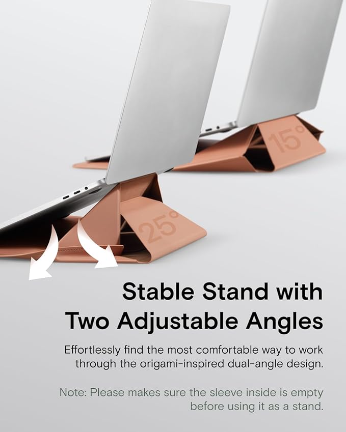 MOFT Laptop Carry Sleeve, 2-in-1 Laptop Bag & Stand for 14" MacBook Air/Pro & Dell/HP/Lenovo/Asus, Stylish Slim Computer Sleeve Bag with Expandable Storage for Computer Accessories, Class Nude