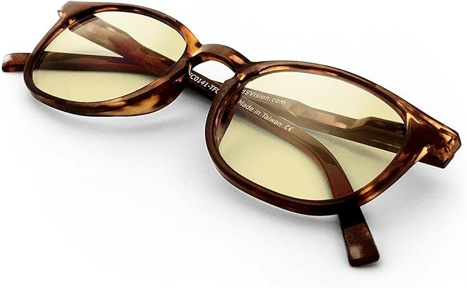 J+S Vision Blue Light Blocking Glasses for Men Women | Computer Gaming Work| Anti Strain Fatigue UV Glare | Medium-Small Fit