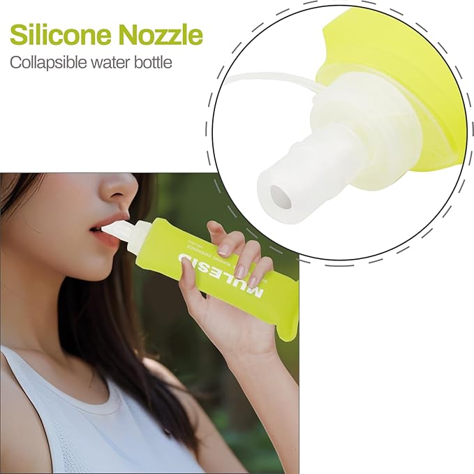 Soft Flask Running Bottles Collapsible Water Bottle Foldable for Traveling Running Vest Collapse Hydration TPU 250ml for Runner(250ml/8.45oz - Pack of 2)