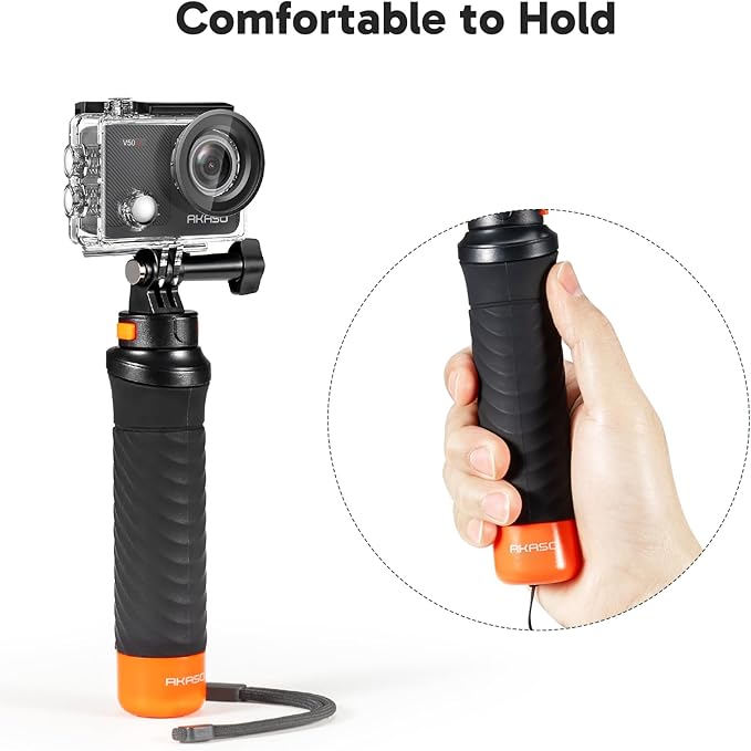AKASO V50X Native 4K30fps WiFi Action Camera with EIS Touch Screen 4X Zoom 131 feet Waterproof Camera Support External Mic Remote Control (with Floating Hand Grip and Carry Bag)