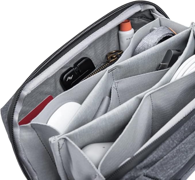 Peak Design Tech Pouch, Charcoal, Electronics Organizer for Travel or Everyday Carry, Origami-Style Storage, Cable Pass-Through, Weatherproof Recycled Nylon, Gear Carry Bag for Men and Women