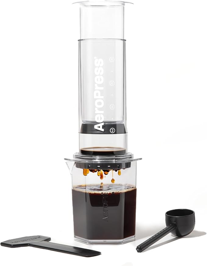 AeroPress Clear XL Coffee Press, All-in-One Large French Press, Pour-Over & Espresso Style Manual Brewer, 2 Min Brew for Less Bitterness, More Flavor, Portable Coffee Maker, Travel & Camping