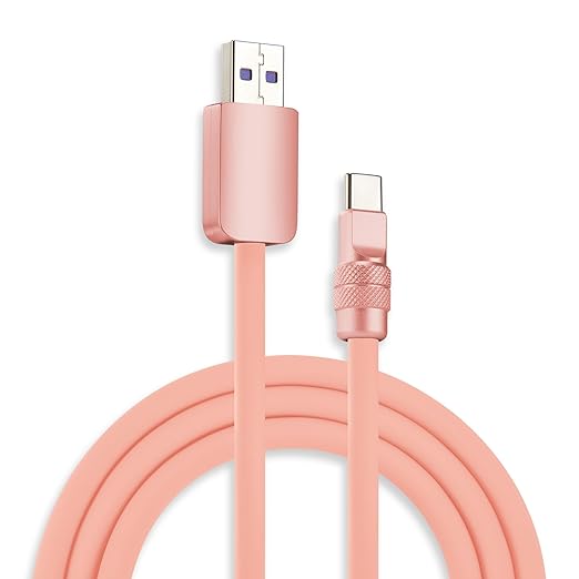 chubbycable Chubby 2.0 Fast Charging Cable Durable Soft Silicone USB C Cable 120W Extra Thick Charger Cord Compatible with iPhone 17-15 Series iPad, Pink+Pink, USB-A to Type-C, 19.6 FT