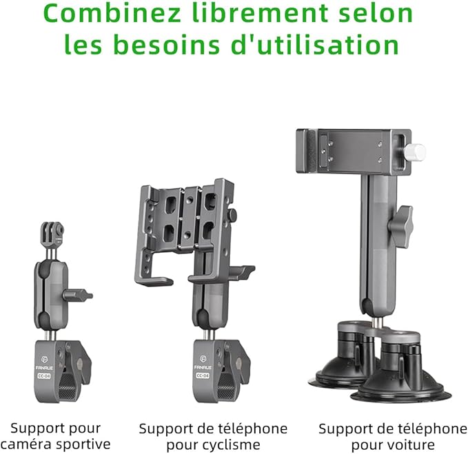 FANAUE Double Socket Arm Compatible with RAM Mounts B Size Ball Head and Bike Motorcycle Phone Holder, Fits Industry All Standard 1" Ball Adapters (DA-150)