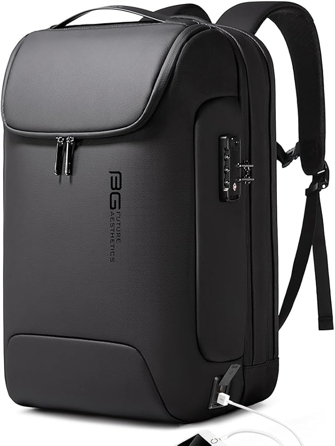 BANGE Men's Anti-Theft Backpack,Waterproof Fashion Travel Backpacks,High Tech Backpack with USB3.0 Charging Port,Business Laptop Backpack Fits 17.3 Inch Notebook…