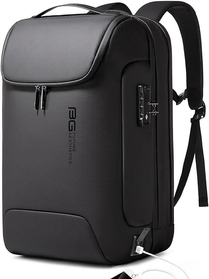 BANGE Men's Anti-Theft Backpack,Waterproof Fashion Travel Backpacks,High Tech Backpack with USB3.0 Charging Port,Business Laptop Backpack Fits 17.3 Inch Notebook…