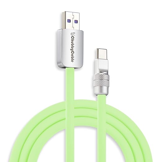 chubbycable Chubby 2.0 Fast Charging Cable Durable Soft Silicone USB C Cable 120W Extra Thick Charger Cord Compatible with iPhone 17-15 Series iPad, Mint Green, USB-A to Type-C, 8.2FT