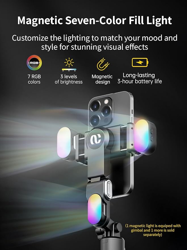 Gimbal Stabilizer for Smartphone, 4 in 1 Phone Gimbal w/360° Rotation for iPhone/Andriod Sefie Stick Tripod w/Auto Face Tracking and Wireless Remote for TIK Tok YouTube Vlogging-M1 Pro Black