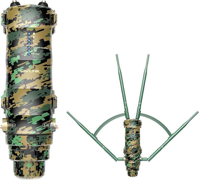 WAVLINK AC1200 Outdoor WiFi Extender, High Power Long Range Signal Booster with PoE Power, 2 Gigabit Port, Dual Band 2.4GHz+5GHz ,Supports Router/AP/Repeater Modes for Home, RV, Camera