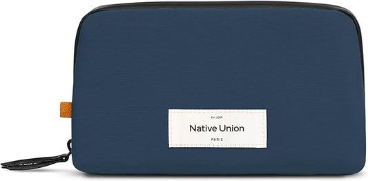 Native Union Stow Lite Organizer W.F.A Tech Organizer – Minimalist Travel Pouch Made of Recycled Materials for Everyday Accessory Storage & Protection – Stores Cables, Chargers & More (Navy)