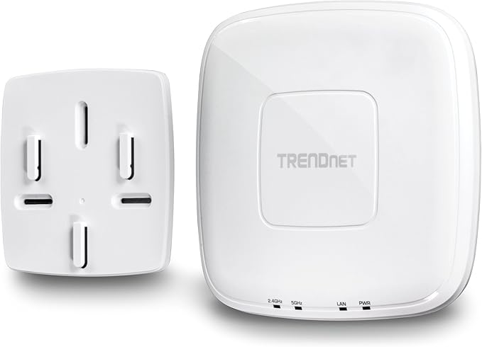 TRENDnet AC1750 Dual Band PoE Access Point, 1300Mbps WiFi AC+450 Mbps WiFi N, WDS Bridge, WDS Station, Repeater Modes, Band Steering, WiFi Traffic Shaping, IPv6, White, TEW-825DAP