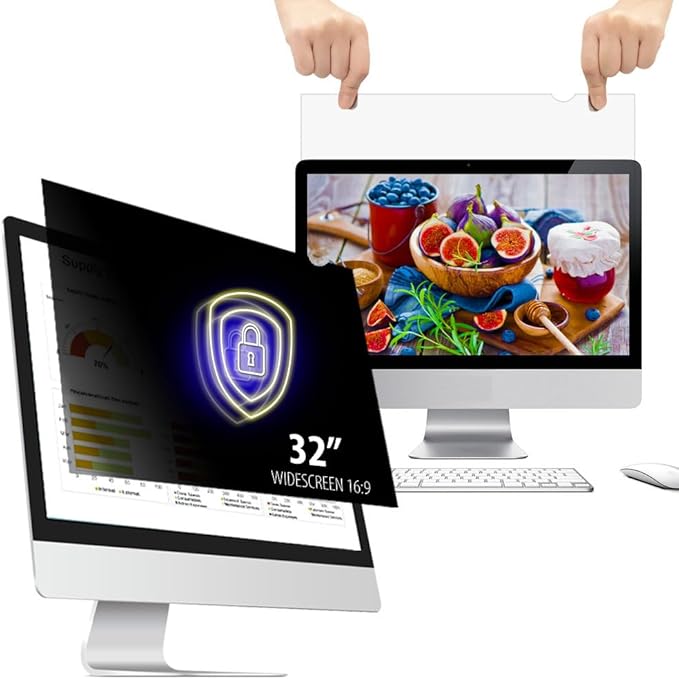 32 Inch - 16:9 Aspect Ratio - Computer Privacy Screen Filter for Widescreen monitor - Anti-Glare - Anti-Scratch Protector Film - Please measure carefully