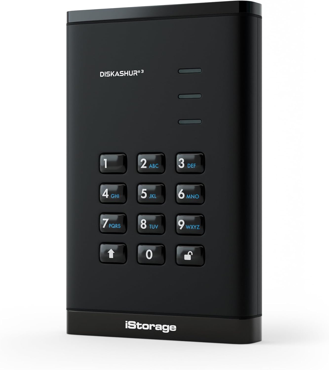 iStorage DiskAshur3 SSD 2TB Black - Secure Portable Solid State Drive - Password Protected - Dust and Water Resistant - Hardware Encryption