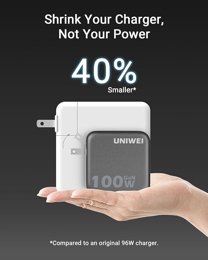 100W USB C Charger Block, 4-Port GaN and Ultra-Compact Wall Adapter, for MacBook, iPhone 17/16 Series, Samsung Galaxy, Pixel, and More