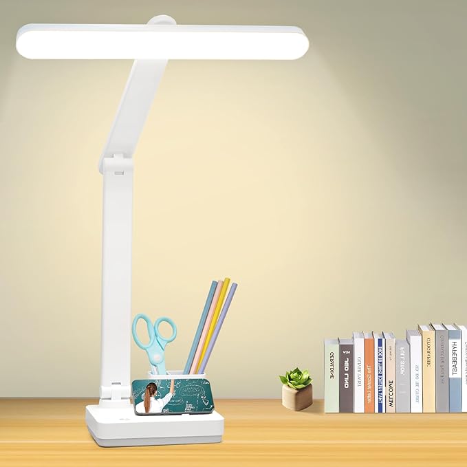 Cordless Desk Table Lamp Reading Light Rechargeable Battery 4000mah, Tall & Large Light 50 LED,Touch 3 Modes,2 Ways Power,Dimmable, Bedroom Bedside Lamp,20 Inch