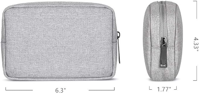 Universal Electronics/Accessories Soft Carrying Case Bag, Durable & Light-weight,Suitable for Out-going, Business, Travel and Cosmetics Kit (Small-Gray)