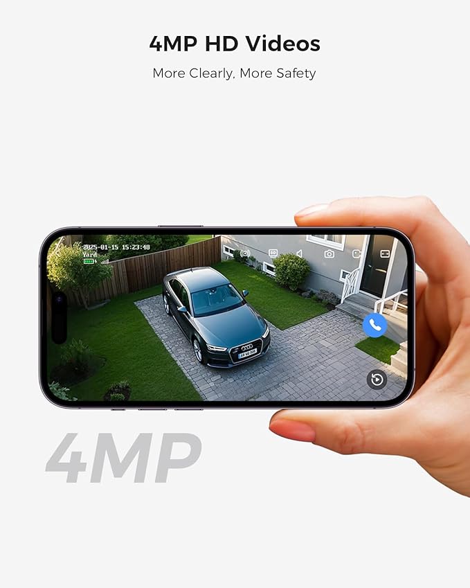 Hiseeu Security Cameras Wireless Outdoor, WiFi Pro 5G/2.4G Cameras for Home Security, Solar Powered, Motion Detection, 2-Way Talk, Color Night Vision, Compatible with Alexa, 64G SD Card Storage