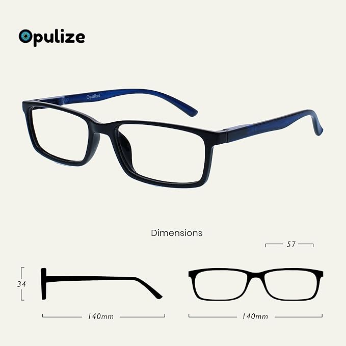 OPULIZE SEE Reading Glasses with Blue Light Blocking for Women and Men, Narrow Frame, Spring Hinges, Computer Gaming Glasses, Black,Brown +2.5 (Pack of 2)