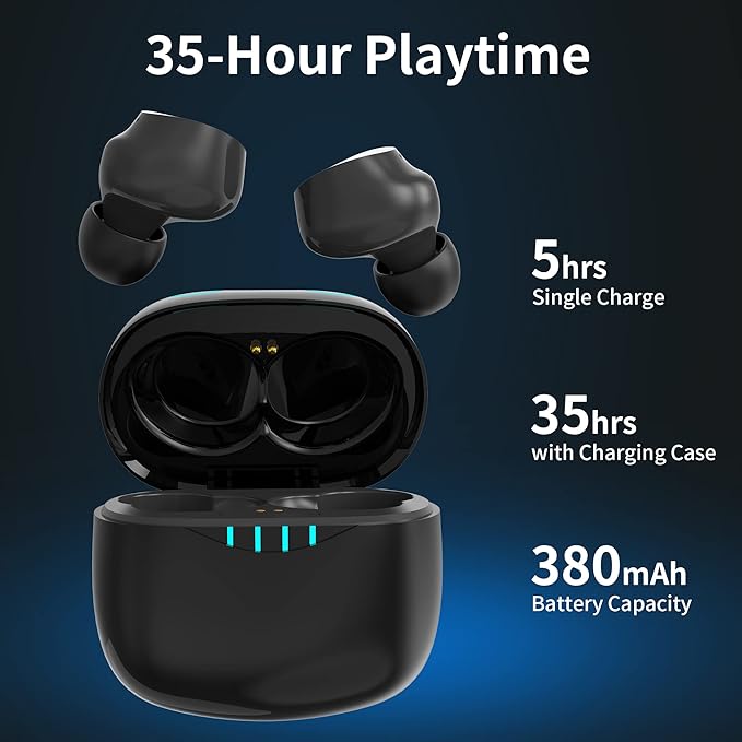 Small Wireless Earbuds,MiNi Headphones 36H Playtime IPX5 Waterproof Stereo Earphone Cordless Sport Headsets, Bluetooth Earbuds with Mic