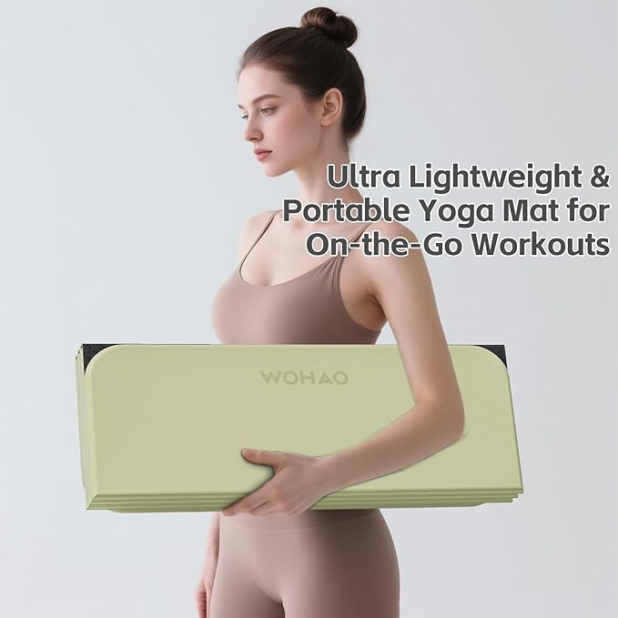 7-Fold Yoga Mat 70"x24" - 1/2 Inch Thick Folding Exercise Mat, Compact Non-Slip TPE Mat for Travel, Storage, Yoga & Home Gym, Lightweight & Portable