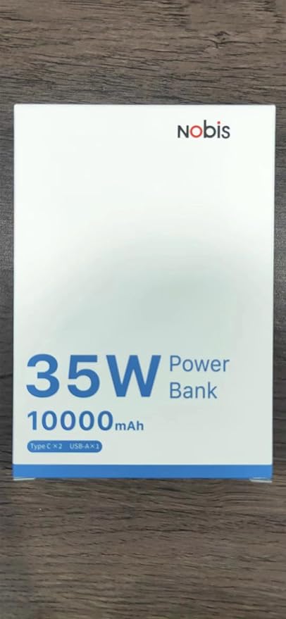 NOBIS Portable Charger, 10000mAh Power Bank Fast Charging, Battery Pack with C to C Cable, Battery Bank with Digital Display for iPhone iPad Android etc (Green, 35W)