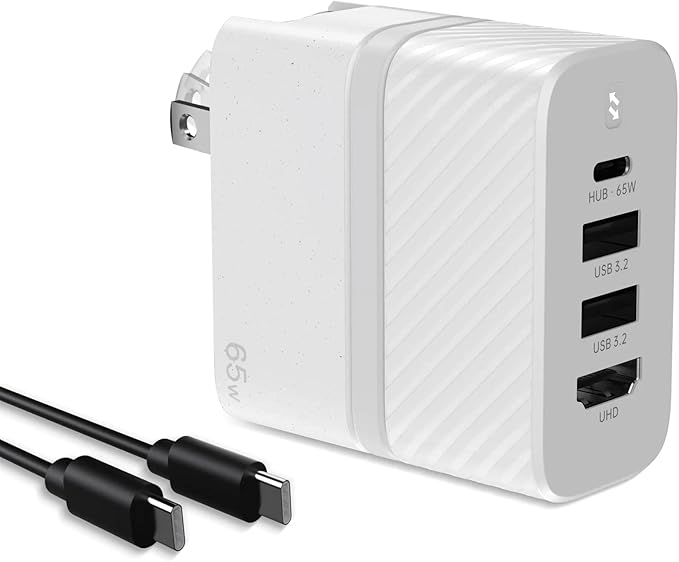 65W USB C Hub with 1TB SSD Storage, Multiport Adapter with PD Charging, USB 3.2 Ports, 4K HDMI for Laptop, Phone, Tablet Data Transfer