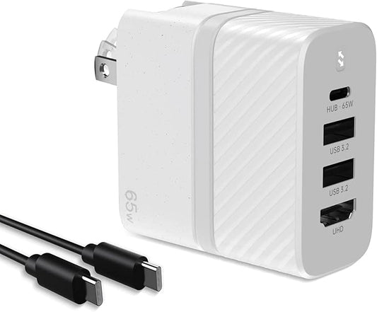 65W USB C Hub with 1TB SSD Storage, Multiport Adapter with PD Charging, USB 3.2 Ports, 4K HDMI for Laptop, Phone, Tablet Data Transfer