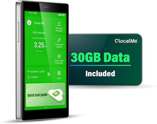 GlocalMe G4 Pro 4G LTE Mobile Hotspot Device with 30GB US/CA/MX Data 60 Days, Portable WiFi Hotspot for Travel, 5” Touch Screen LCD Display, Dual Band High Speed Hotspot Device, SIMFREE, Pocket WiFi