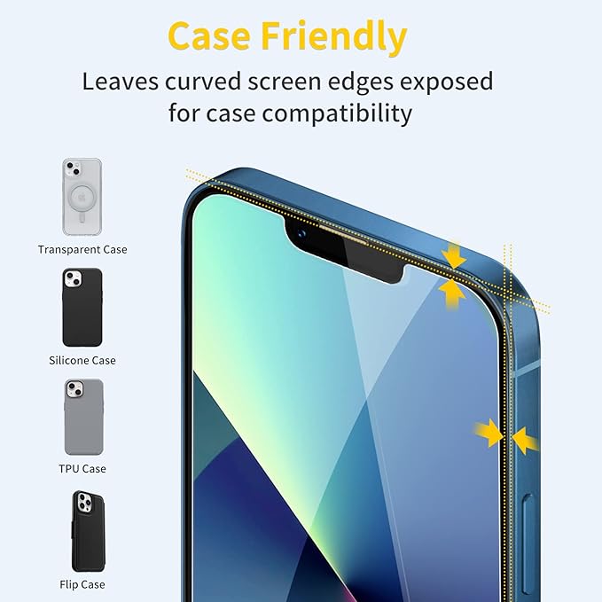 UNBREAKcable Shatterproof Tempered Glass Screen Protector for iPhone 13 Mini [3-Pack] [99.99% HD Clear] [Easy Installation Frame] [9H Hardness] [Bubble Free] for Apple 13 Mini 5.4''
