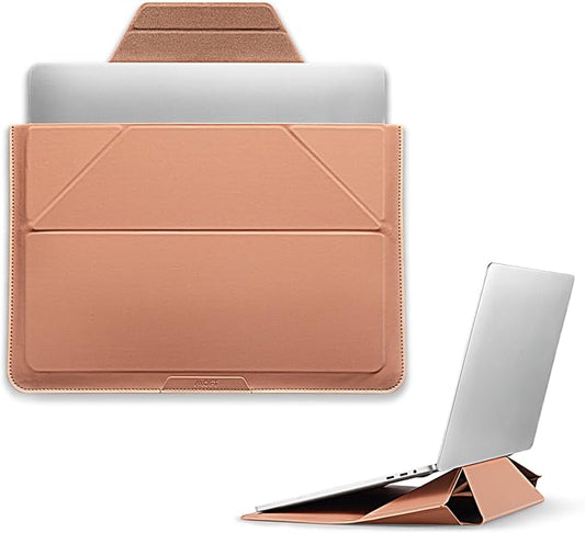 MOFT Laptop Carry Sleeve, 2-in-1 Laptop Bag & Stand for 14" MacBook Air/Pro & Dell/HP/Lenovo/Asus, Stylish Slim Computer Sleeve Bag with Expandable Storage for Computer Accessories, Class Nude