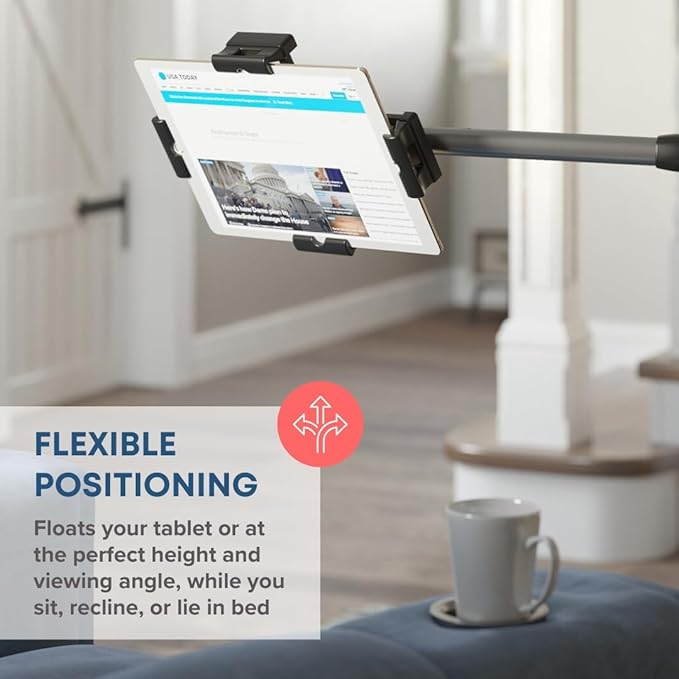 LEVO G2 Clamp on Tablet Holder for Desk: iPad Holder Stand, Kindle Holder, iPad Desk Mount, Premium