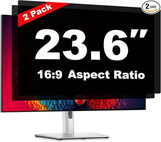 23.6 Inch Computer Privacy Screen Shield [2 Pack] for 16:9 Widescreen Desktop Monitor - Anti-Glare Blue Light Privacy Filter and Anti Spy Privacy Screen Protector Film