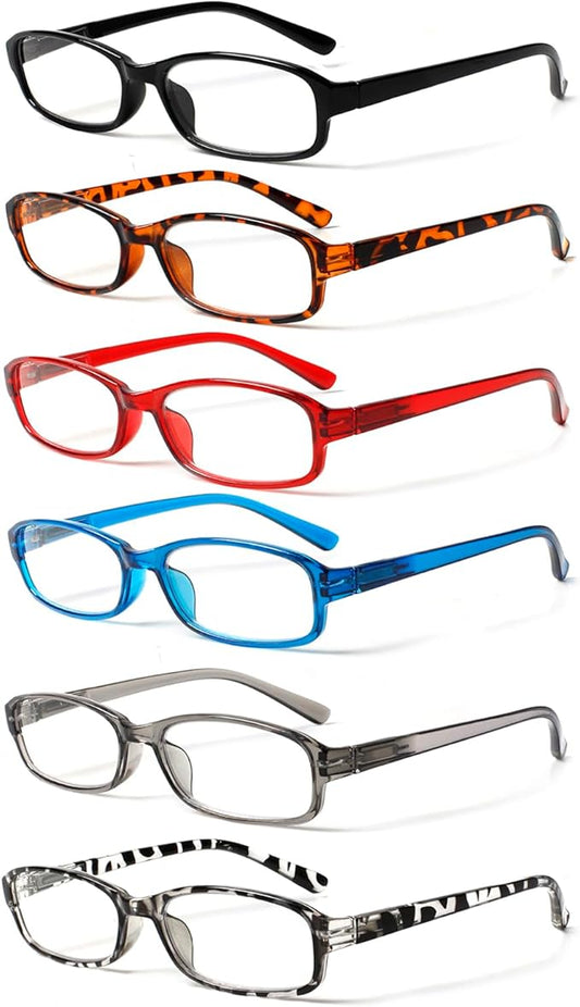 NORPERWIS 6 Pack Ladies Reading Glasses for Women Blue Light Blocking Spring Hinge Fashion Eyeglasses Readers for Women (6 Pack Mix Color-8, 2.00)