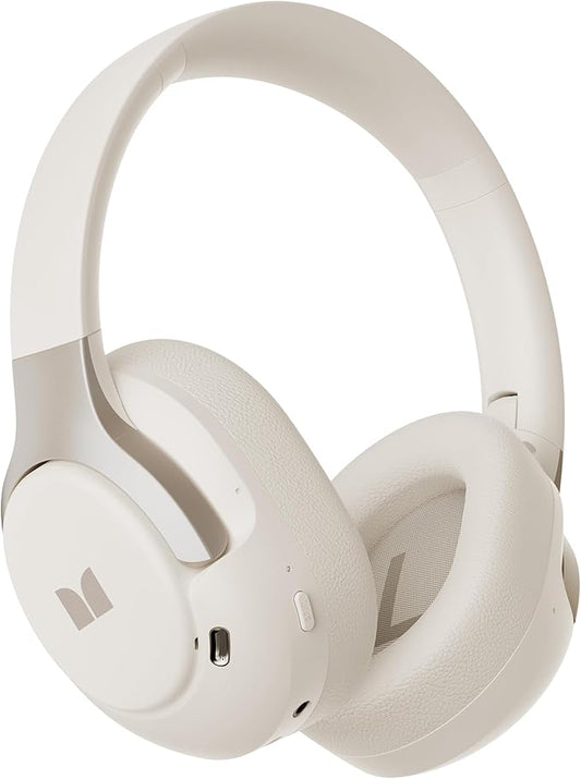 Monster Persona 5th ANC-Wireless Bluetooth Over-Ear Headphones with Microphone, 70H Playtime, Bluetooth 6.0, Comfortable and Foldable Design (Beige)