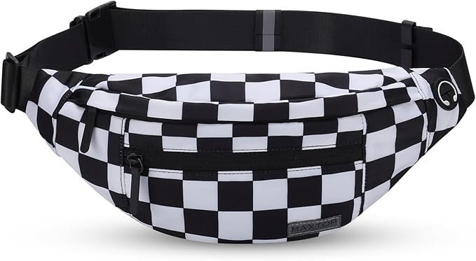 MAXTOP Large Crossbody Fanny Pack with 4-Zipper Pockets,Gifts for Enjoy Sports Festival Workout Traveling Running Casual Hands-Free Wallets Waist Pack Phone Bag Carrying All Phones