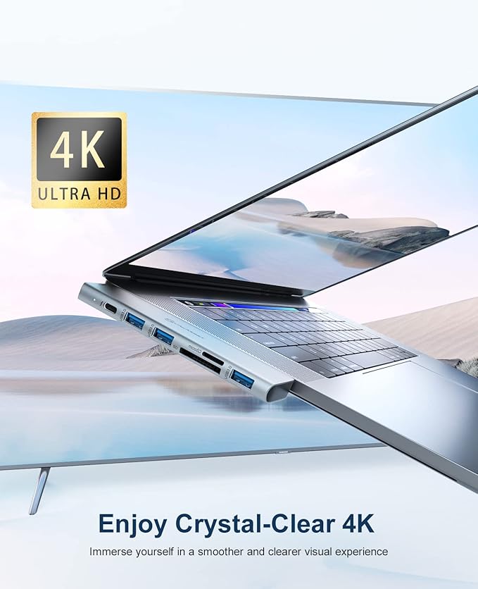 USB C Hub Adapter MacBook - UtechSmart 7 in 2 MacBook Pro/Air Accessories Multiport Adapter with Thunderbolt 3 Port, 100W PD 4K@30Hz, 40Gbps 4K HDMI, 3*USB3.0 Data Port SD and MicroSD Card Reader