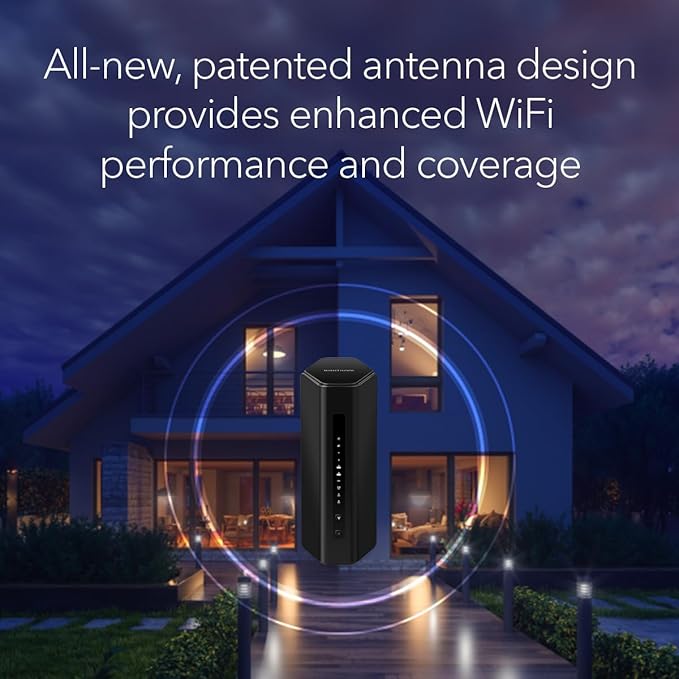 NETGEAR Nighthawk Dual-Band WiFi 7 Router (RS200) – Security Features, BE6500 Wireless Speed (up to 6.5 Gbps) - Covers up to 2,500 sq. ft., 80 Devices – 2.5 Gig Internet Port - Free Expert Help