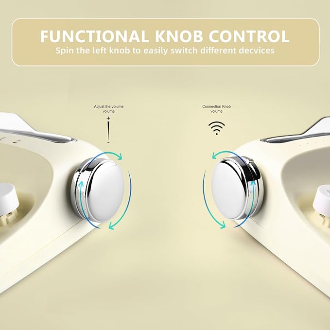 YUNZII Upgraded Wireless Typewriter Keyboard, Retro Aesthetic with Integrated Stand,Cute Round Keycaps, USB-C/Bluetooth Connection for Table, Phone, PC and Win/Mac/Android (B307, Ivory Butter)