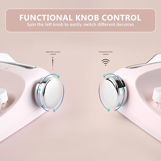 YUNZII Upgraded Wireless Typewriter Keyboard, Retro Aesthetic with Integrated Stand,Cute Round Keycaps, USB-C/Bluetooth Connection for Table, Phone, PC and Win/Mac/Android (B307, Baby Pink)