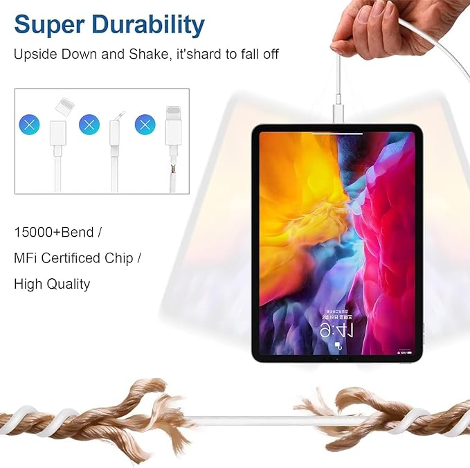 iPhone 17 16 15 Charger and 10ft Type C to C Cable Cord Long, 20W USB C Fast Charging Block/iPad Wall Plug Power Adapter Cube Brick Box for Apple iPhone 17 Pro Max/17 Air/16 Plus/15 Pro/iPad Air/Mini