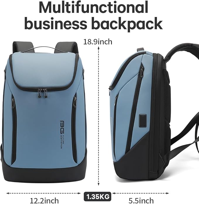 BANGE Business Smart Backpack Waterproof fit 15.6 Inch Laptop Backpack with USB Charging Port,Travel Durable Backpack