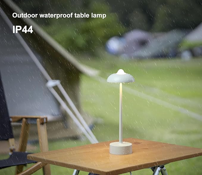 DAWALIGHT Cordless Rechargeable Desk Lamp with 3-Level Stepless Dimming, Adjustable 2700K/4000K/6500K Color Temperature, Portable Aluminum Table Light for Bedroom Restaurant Outdoor, Green