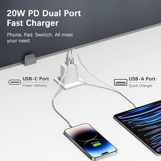 [4 Pack] USB C Charger Block Charging Block Type C Charger 20W Wall Chargers for iPhone Air/17/17 Plus/17 Pro/17 Pro Max/16/16 Plus/16 Pro/16 Pro Max/15/15 Pro/15 Pro Max/14/13/12 Pro/Samsung/Android