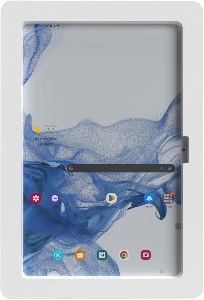 TABcare Security Anti-Theft Acrylic VESA Enclosure for Samsung Galaxy TAB S10 FE+ 13.1 with Wall Mount Kit (White, TAB S10 FE+ 13.1)