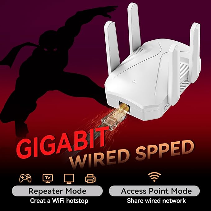 2026 WiFi Extender Signal Booster, 10X Faster WiFi 6 Extender, 18899 sq.ft. Internet Repeater for Home, Dual-Band Network Extender, Wireless Router Signal Amplifier w/Gigabit Ethernet Port, Easy Setup