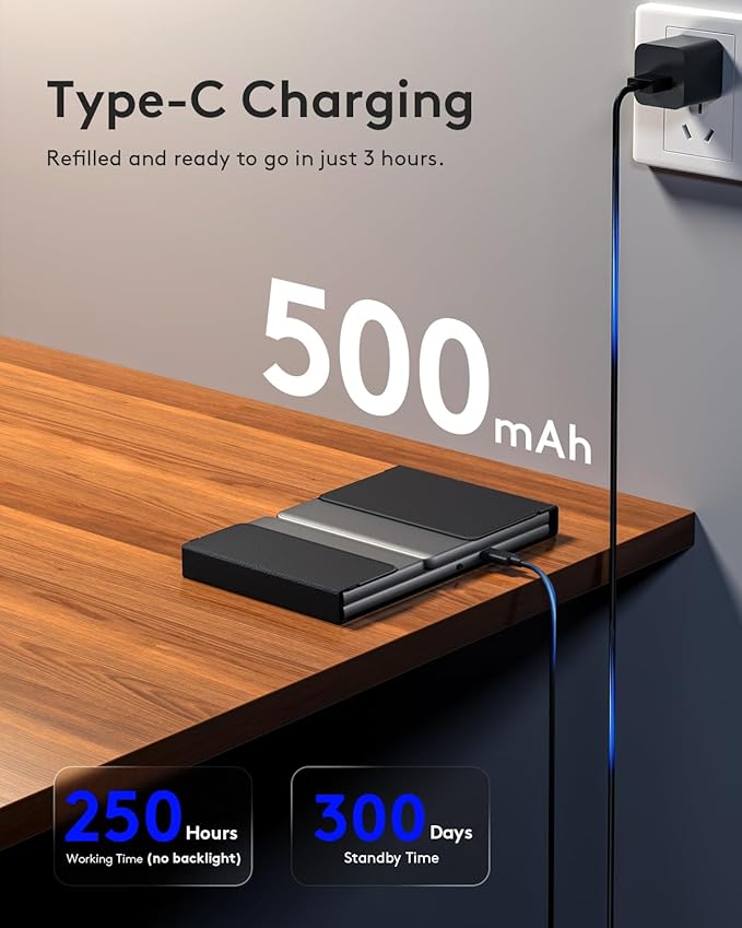 Foldable Bluetooth Keyboard with Numeric Keypad, Samsers Full-Size Wireless Folding Keyboard with Backlight, Portable Travel Keyboards for iOS Android Windows Mac OS, Support 3 Device(BT5.1 x 3), Gray