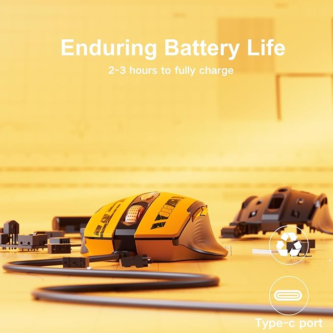 Wireless Bluetooth Mouse,[Upgraded] Rechargeable Computer Mice (BT 5.0/4.0+2.4G Hz) with Visible Battery Level, 4 Adiustable DPl, Portable PC Mouse for MacBook Chromebook