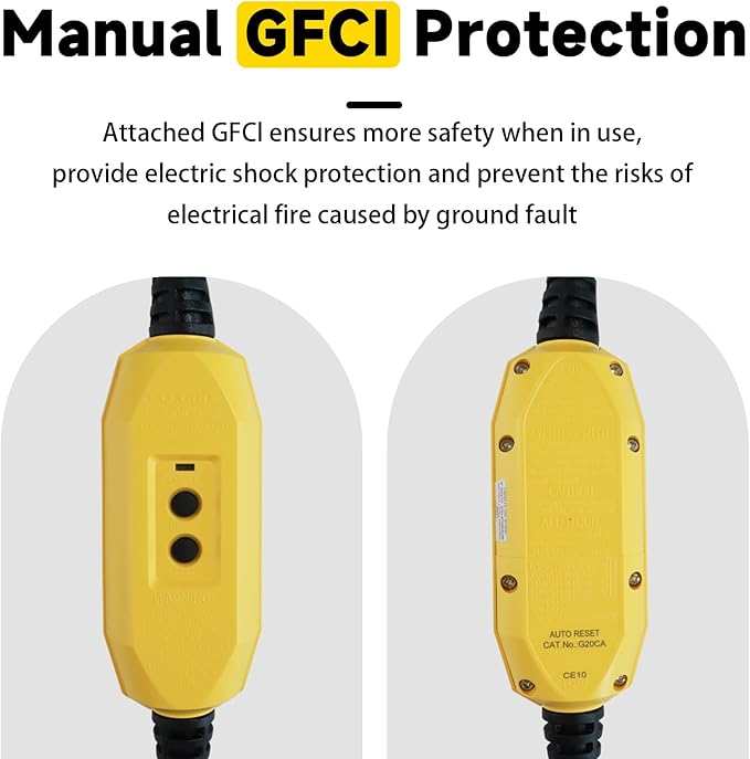 EP 3 Ft Lighted GFCI Extension Cord with 3 Electrical Power Outlets - 12/3 SJTW Heavy Duty Yellow Pigtail Extension Cable with 3 Prong Grounded Plug for Safety, UL Listed