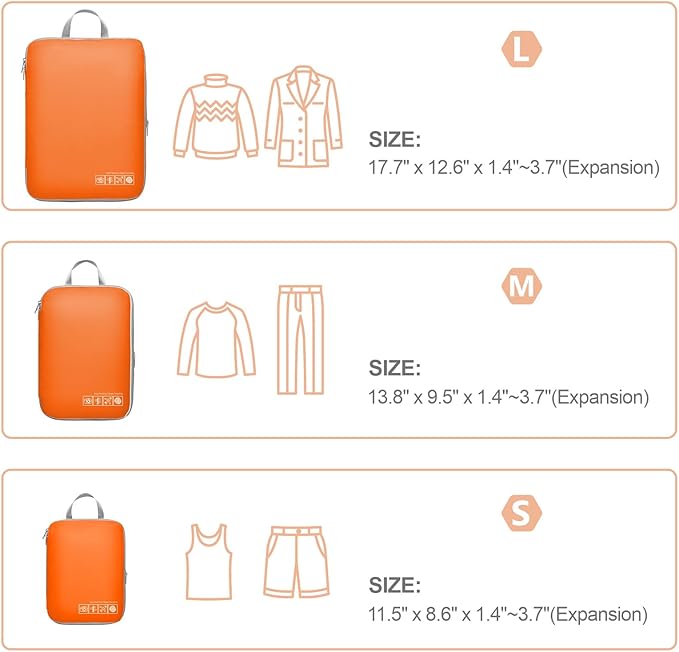 Cambond Compression Packing Cubes for Travel Women - Travel Bags Luggage Organizers Travel Essentials Compression Cubes for Travel Carry on Suitcases Organizer